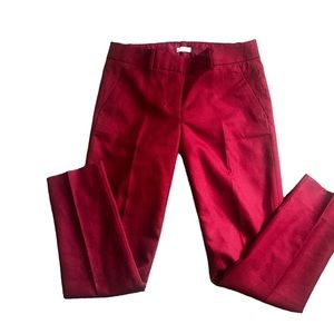 J Crew Slacks Size 00 Maroon Brand New Straight Leg